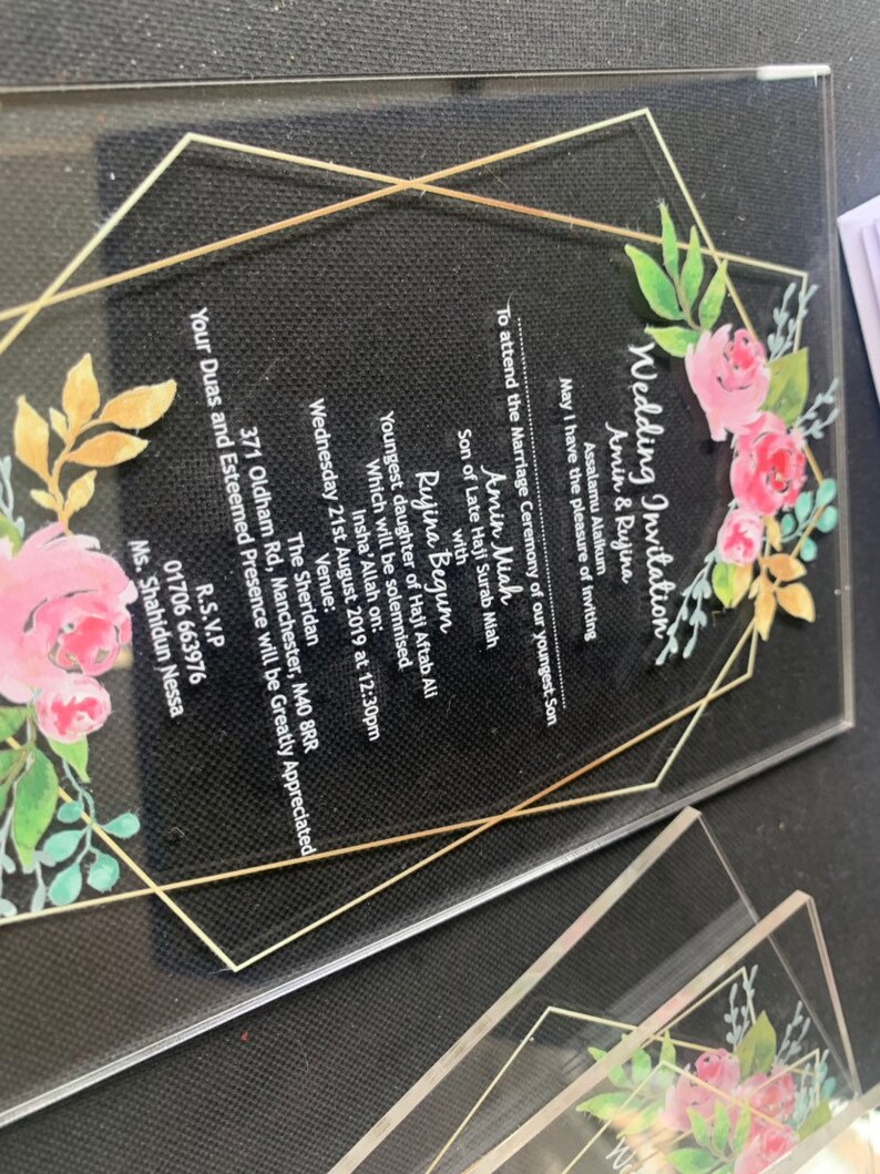 Sample Invitation Board Personalised Invitation Printed on Etsy UK