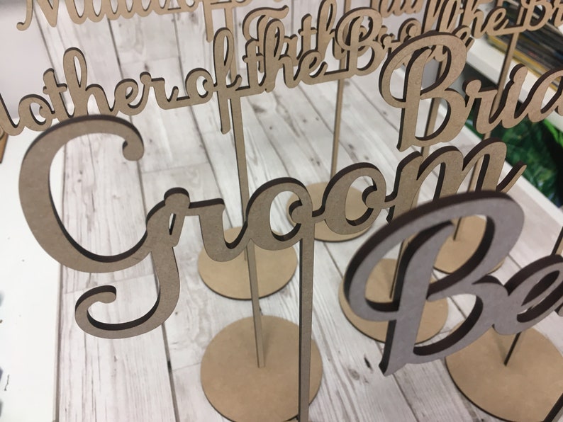 Wood Names Personalised Wooden Wedding Names Name Cards Etsy UK