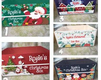 Personalised Christmas Crate, Christmas Eve Crate, Personalised Crate, Christmas Gift, Wooden Crate, Colour Printed, 11 Designs, Quality Cra