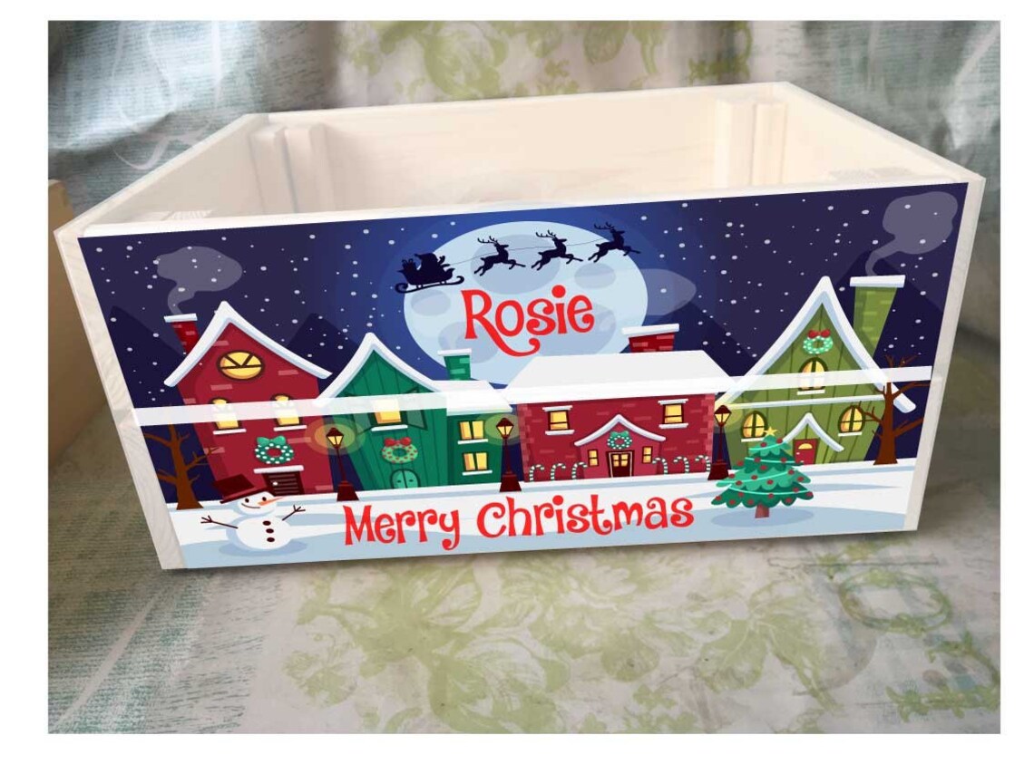Personalised Christmas Crate Christmas Eve Crate Etsy