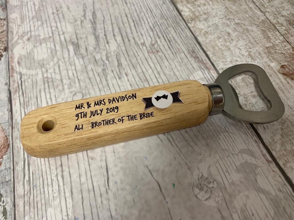 Groomsman Gift Personalised Engraved Wooden Bottle Opener with Box Included Wedding Gift Best Man Groom Wedding Favours