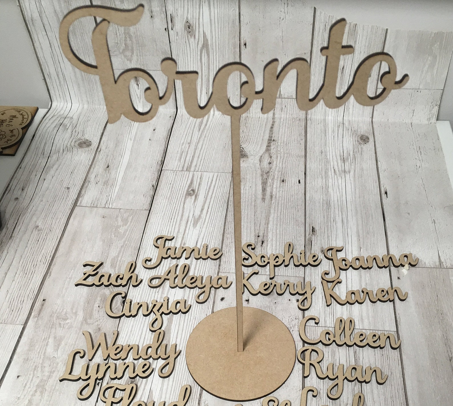 Wood Names Personalised Wooden Wedding Names Name Cards Etsy UK