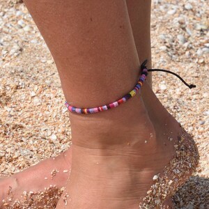 Waterproof surfer anklet Mens Ethnic anklet Colorful Simple anklet boho Hippie womens Ankle Bracelet boyfriend gift sister gift for friend