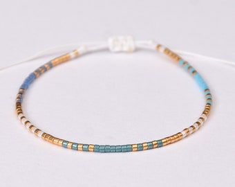 Dainty beaded bracelet for women Minimalist bracelet Tiny seed beads bracelet Delicate golden bracelet miyuki delica seed beads bracelet