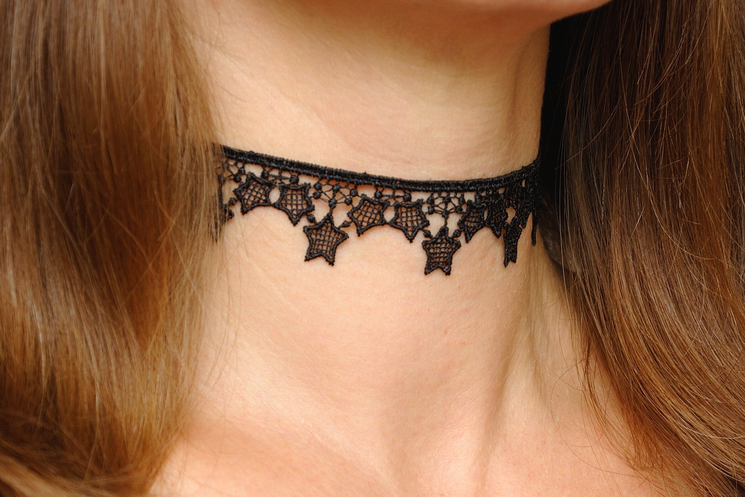 Black choker Lace choker Black lace Choker necklace Lace Etsy