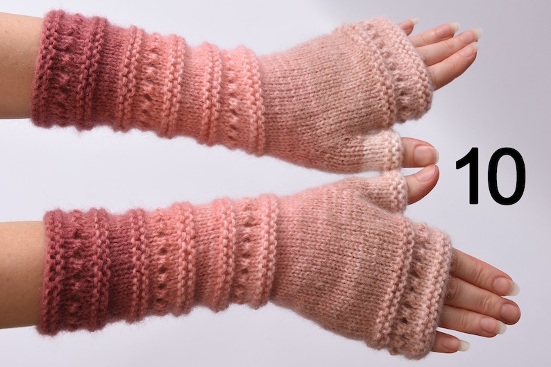 wife gift Fingerless Gloves womens gift Clothing Gift ideas for wives gift for her Knit Winter Gloves Mittens Arm Warmers Wrist Warmers 10 Peach