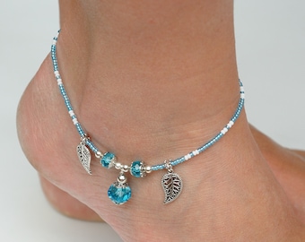 Bead jewelry womens gift Anniversary Gift|for|her Womens Ankle Bracelet beach Anklet Delicate Women anklets Crystal Charm Summer gifts idea