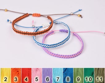 Double colors surf waterproof bracelet macrame colorful rainbow bracelet polyester woven bracelet cord braided mens bracelet boyfriend gift