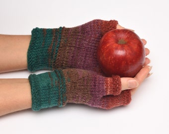Fingerless Gloves womens gift Clothing Gift idea gift for her Knit Winter Gloves Short Mittens Arm Warmers Wrist Warmers PrettyCrochetForYou