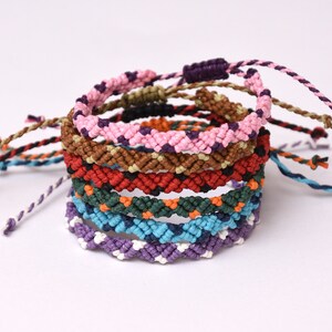 Woven Macrame bracelet Double Colored bracelet women Friendship Cotton wax cord bracelet for mens bracelet simple bracelet boyfriend gift