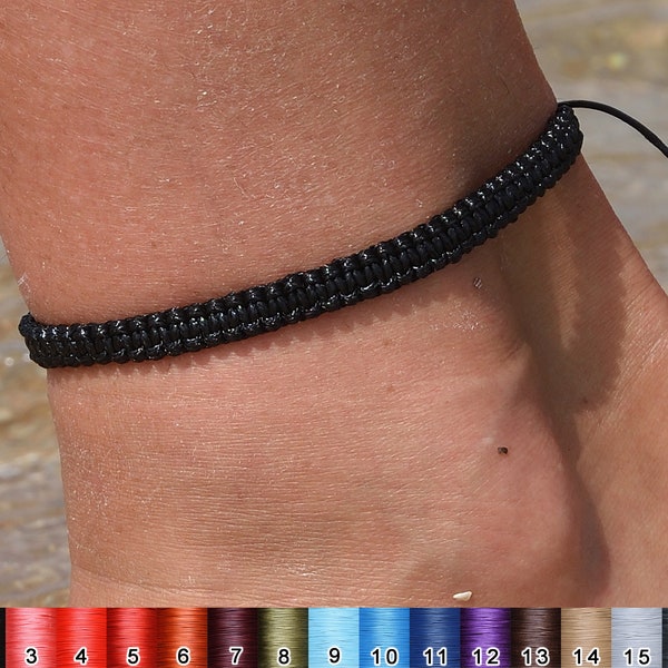 Surf anklet Adjustable colored anklet Waterproof Macrame anklet Mens Simple anklet Hippie Makrame Mens Ankle Bracelet boyfriend gift for him