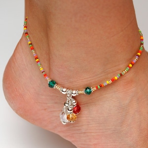 Womens Ankle Bracelet beach anklet Crystal charm anklet Delicate Anklet gift for Women anklets Summer gifts for her PrettyCrochetForYou