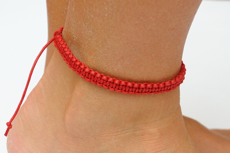 Thread anklet 20 colors Macrame anklet Mens Simple anklet Surf Etsy