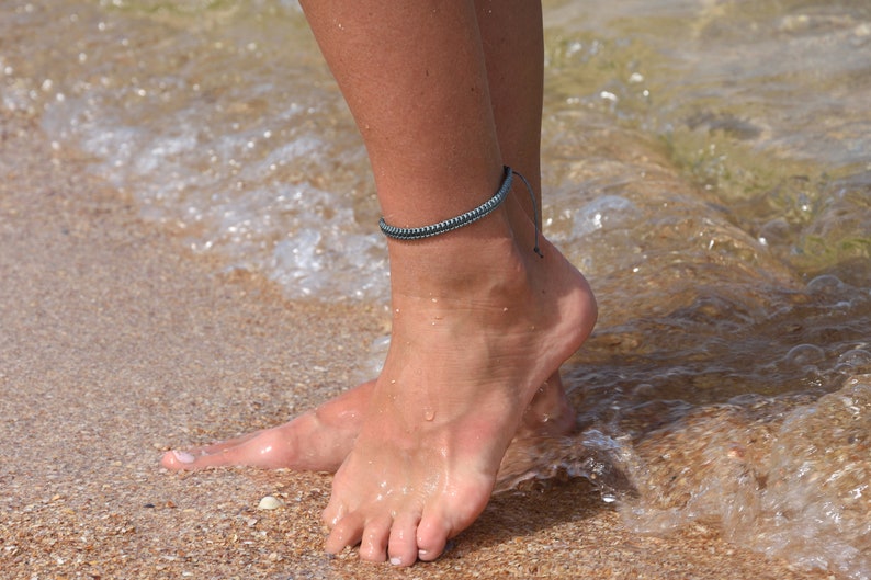 Red Surf anklet Adjustable colored anklet Waterproof Macrame anklet Mens Simple anklet Hippie Makrame Mens Ankle Bracelet friendship gift image 7