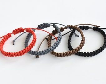 Cord Wrap Bracelet polyester anklet for men Waterproof Surf Red Black Gray Brown Friendship bracelet Beach jewelry boyfriend gift for him