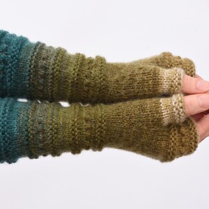 wife gift Fingerless Gloves womens gift Clothing Gift ideas for wives gift for her Knit Winter Gloves Mittens Arm Warmers Wrist Warmers 5 Green