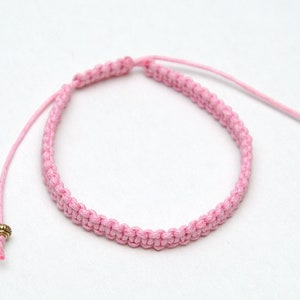 thread bracelet anklet macrame bracelet Pink wax cord bracelet Surf bracelet for women simple bracelet girlfriend gift PrettyCrochetForYou image 3