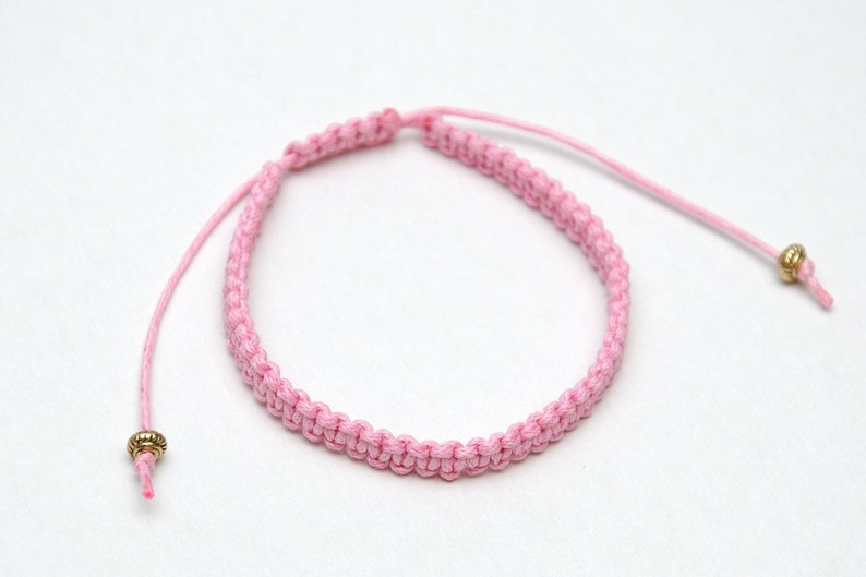 thread bracelet anklet macrame bracelet Pink wax cord bracelet Surf bracelet for women simple bracelet girlfriend gift PrettyCrochetForYou image 3