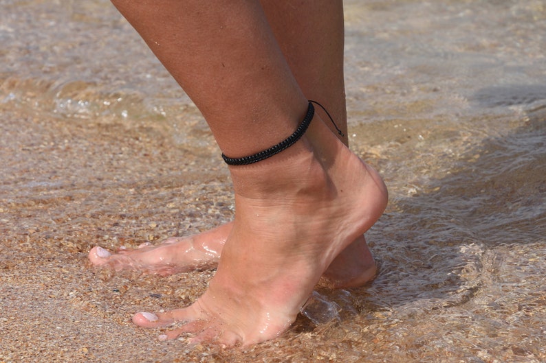 Red Surf anklet Adjustable colored anklet Waterproof Macrame anklet Mens Simple anklet Hippie Makrame Mens Ankle Bracelet friendship gift image 6
