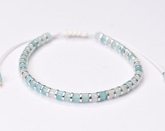 Blue Jade bracelet Minimalist Gemstone bracelet Natural Stone Dainty Jewelry Natural Stone Beads Women Bracelet Friends Gift Friendship Gift