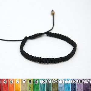 20 colors thread bracelet simple macrame bracelet Black anklet wax cord bracelet for mens waxed bracelet boyfriend gift PrettyCrochetForYou
