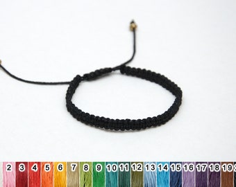 20 colors thread bracelet simple macrame bracelet Black anklet wax cord bracelet for mens waxed bracelet boyfriend gift PrettyCrochetForYou