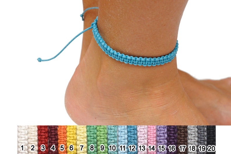 Thread anklet Macrame anklet Mens Simple anklet boho anklet Hippie anklet Makrame Womens Ankle Bracelet boyfriend gift girlfriend gift wife 