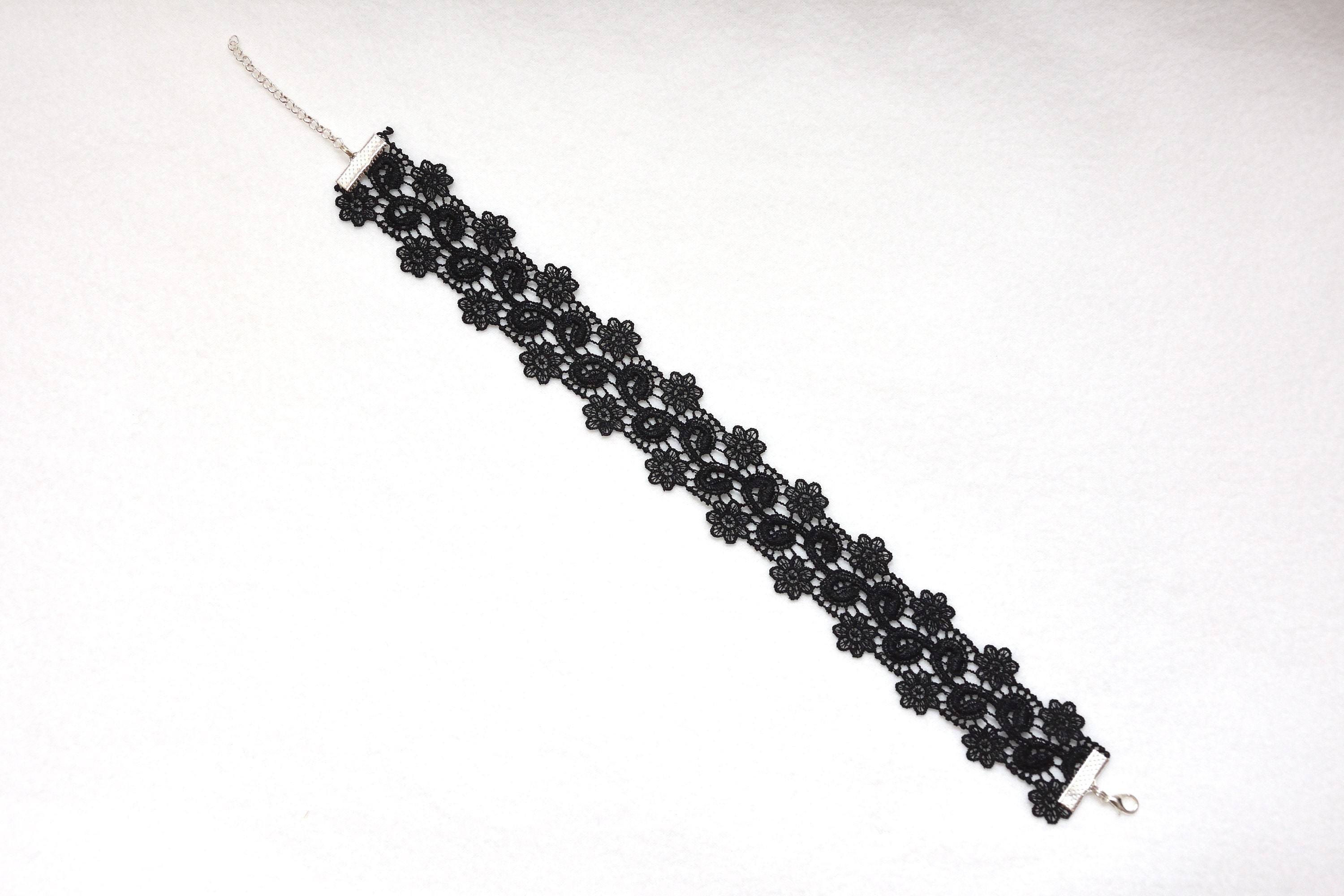 Black choker Lace choker Black lace Choker necklace Lace Etsy