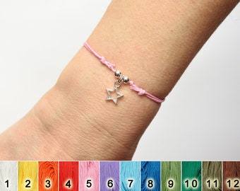 star bracelet delicate waterproof bracelet woven tiny heart bracelet string adjustable wax cord bracelet cute animal bracelet teens gift