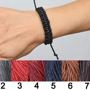 chunky cord bracelet Wide wax cord bracelet thread macrame bracelet Black Surf bracelet for mens bracelet simple jewelry for boyfriend gift