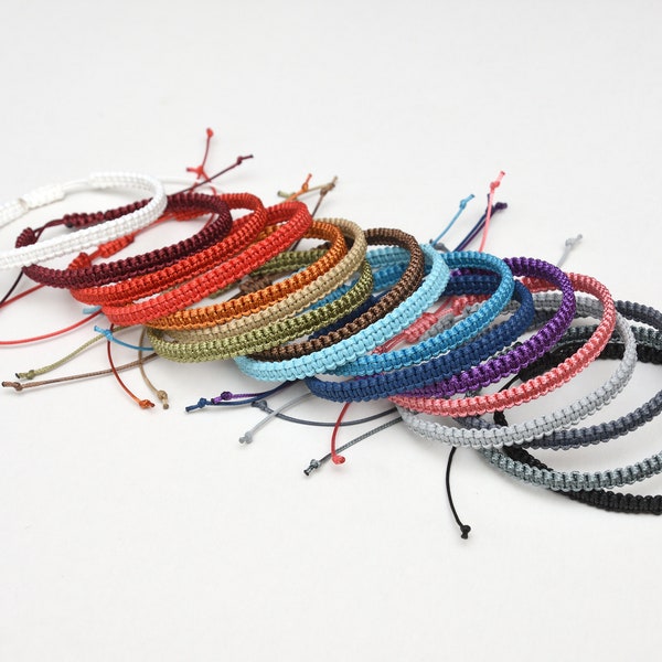 17 colors thread bracelet anklet simple macrame bracelet polyester anklet cord bracelet Surf bracelet for mens bracelet boyfriend gift