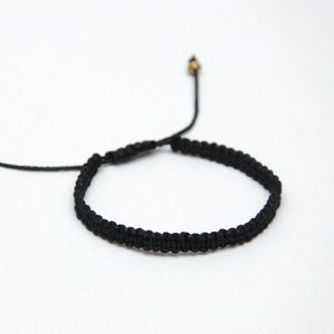 thread bracelet anklet macrame bracelet Black bracelet wax cord bracelet Surf bracelet for mens bracelet simple bracelet boyfriend gift image 3