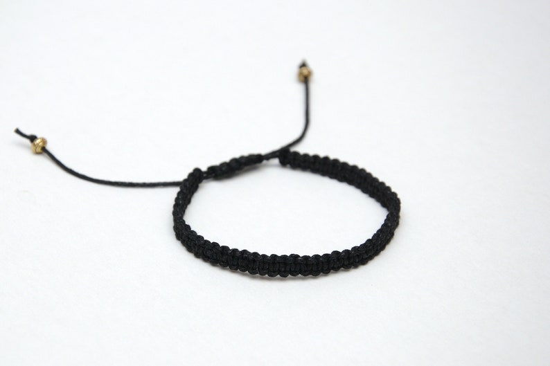 thread bracelet anklet macrame bracelet Black bracelet wax cord bracelet Surf bracelet for mens bracelet simple bracelet boyfriend gift image 3