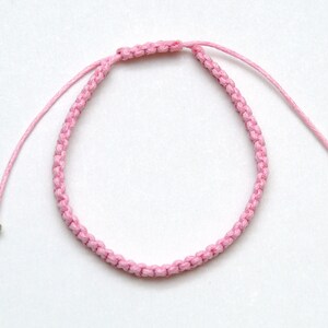 thread bracelet anklet macrame bracelet Pink wax cord bracelet Surf bracelet for women simple bracelet girlfriend gift PrettyCrochetForYou image 4