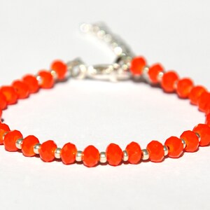 Red bracelet Beaded bracelet bohemian crystals bracelet Bohemian bracelet Statement bracelet Gift for wife womens gift PrettyCrochetForYou N2 Orange Matte