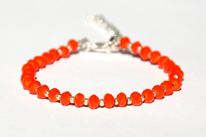 Red bracelet Beaded bracelet bohemian crystals bracelet Bohemian bracelet Statement bracelet Gift for wife womens gift PrettyCrochetForYou N2 Orange Matte