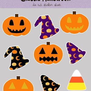 Classic Halloween Die Cut Sticker Set Goodnotes Files Pngs for Digital ...