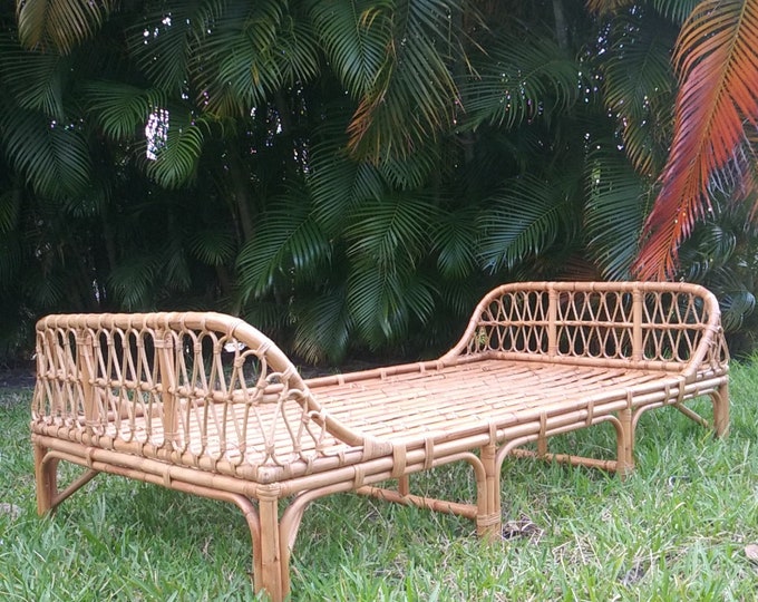 Contemporary Rattan Daybed Tropical Rattan Furniture Etsy