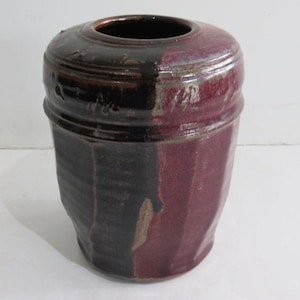 Studio Pottery Signed Dark Water Mid Century Modern Vase
