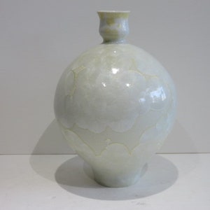 Signed Gorlin Vintage Studio Pottery With Crystalline Glaze Mid Century Modern Ceramic Vessel