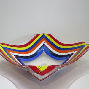Signed Marcela And Sergio Golod Glass Large Molded Art Glass Bowl Mid Century Modern Glass Art Object