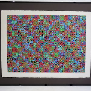 Tony Bechara Abstract Geometric Op Art Silkscreen Lithograph Kinetic Mid Century Modern Art