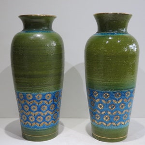 Pair Of Large Bitossi Vessels For Rosenthal Netter Pottery Mid Century Modern Ceramics