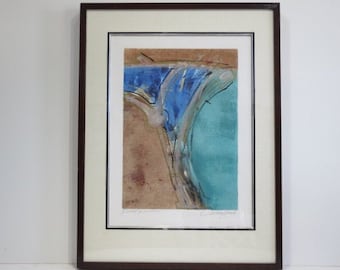 Cezilia Mayr signierte Serigraphie Mid Century Modern Abstrakte Kunst