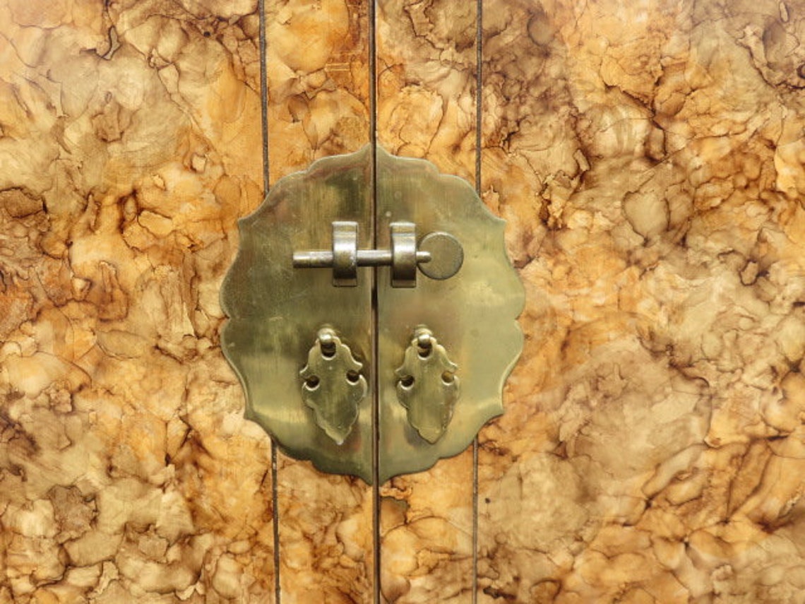 Paar Faux Schildkröte Shell Henredon Holz Schränke mit Messing | Etsy