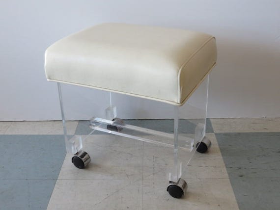 Vintage Lucite Vanity Stool Bench Vintage In The Manner Of Etsy