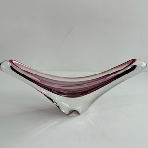 Scandinavian Glass Bowl by Paul Kedelv for Flygsfors Mid Century Modern