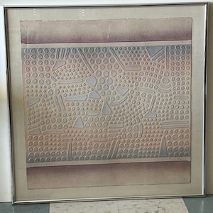 Signed Paul Maxwell Embossed Paper Art Mid Century Modern Abstract