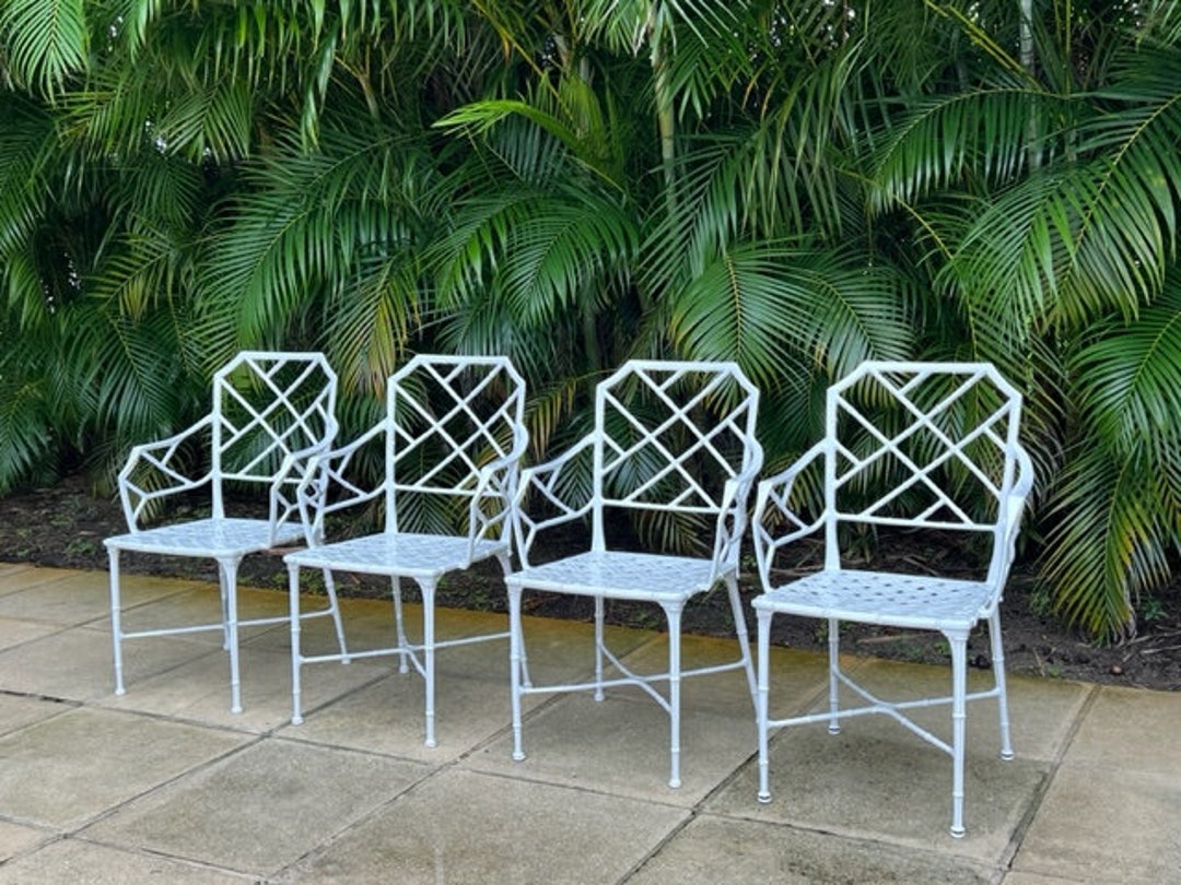 Brown Jordan Calcutta Faux Bamboo Patio Chairs Mid Century Modern