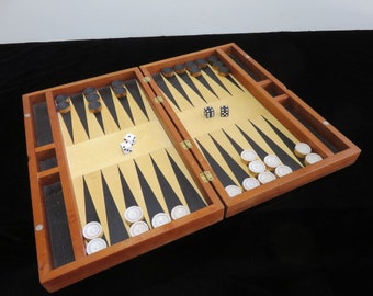 Backgammon Set in a Unique Wood Box with Magnetic Closures Board Games